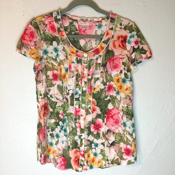 VAN HEUSEN Studio Blouse Cottagecore Ruffles Med. - Picture 1 of 7